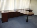 Cherry P-Top Reeded Desk With Double Return