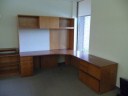WoodTech Honey Maple Corner L-Desk With Hutch
