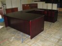 QCD Florense Mahogany U-Shaped Bow-Front Desk