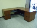 Kimbal Cherry Wood Bow Front Desk With Left Return