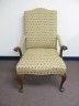 Bernhardt Upholstered Guest Chair In Wanut-Beige Fabric
